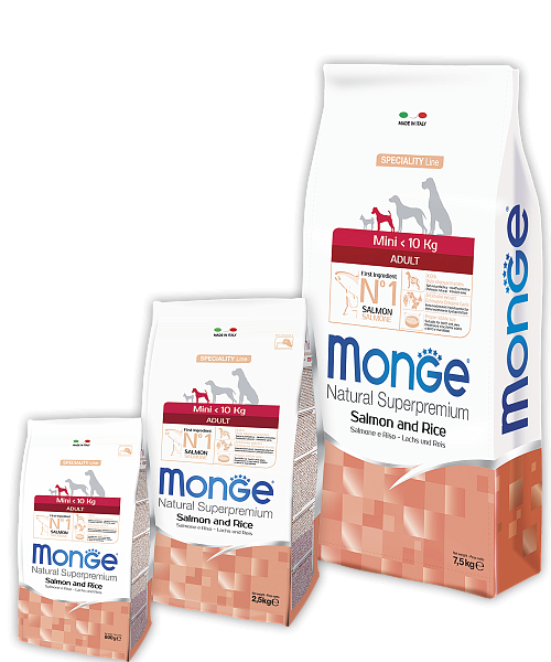 Monge Dog Speciality Mini корм для взрослых собак мелких пород с лососем