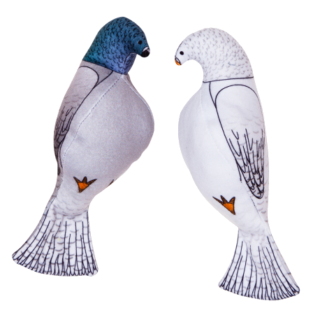 Голубь и голубка с валерианой, 23 см (цена за 1 шт)