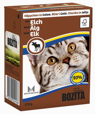 BOZITA Tetra Pac для кошек с мясом лося (кусочки в желе)