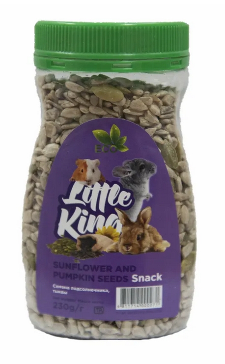 Little King лакомство для грызунов (семена подсолнечника и тыквы), банка 230г