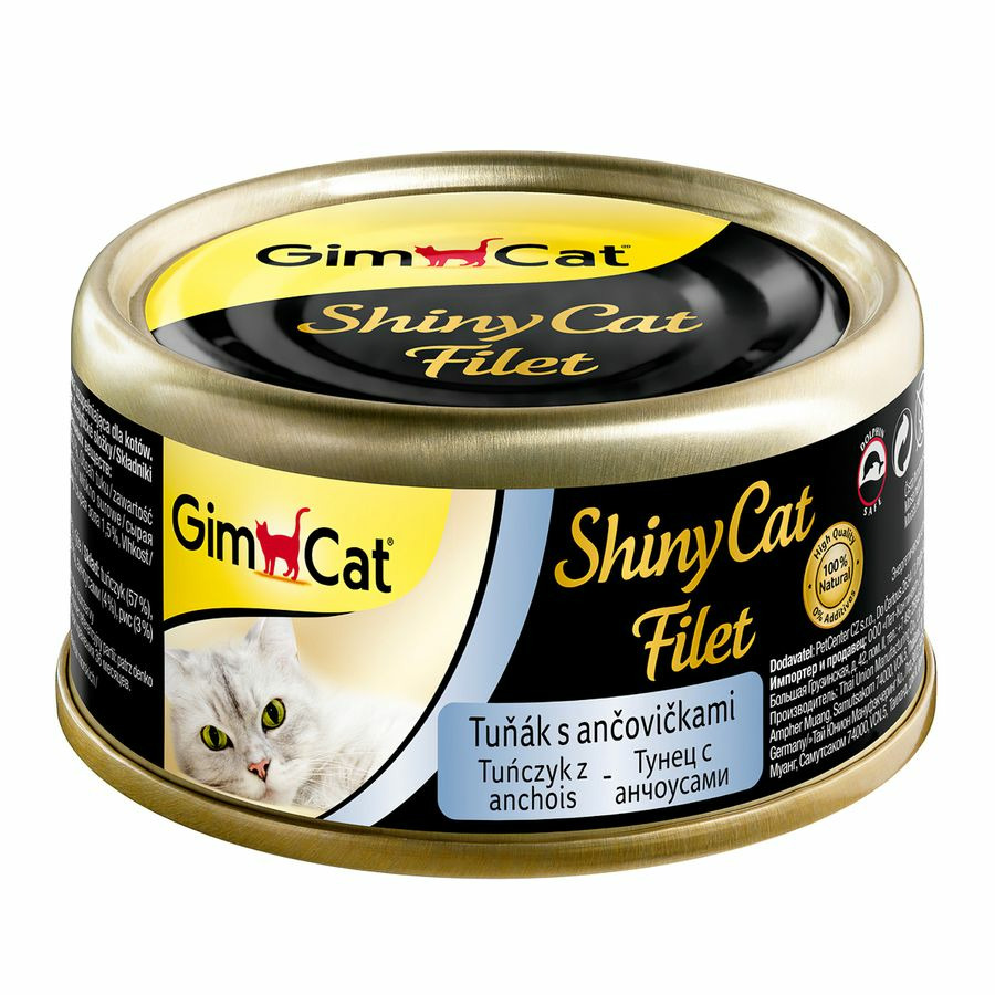 GimCat ShinyCat Filet консервы для кошек из тунца с анчоусами