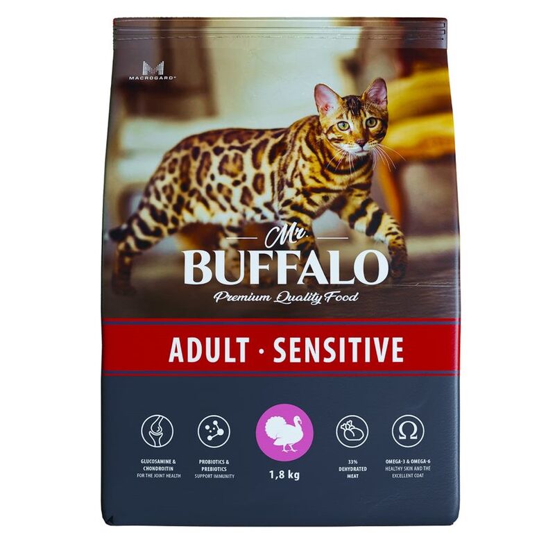 MR.Buffalo сухой корм для кошек ADULT SENSETIVE индейка