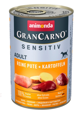 Animonda. Консервы, Gran Carno Sensitiv c индейкой и картофелем для взрослых собак