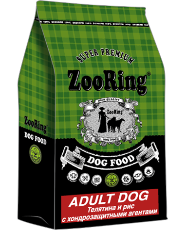 ZooRing. Adult Dog. Для взрослых собак. С телятиной и рисом. С хондропротекторами