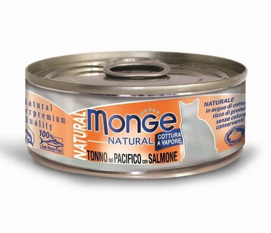 Monge Cat Natural консервы для кошек атлантический тунец с лососем 80 г