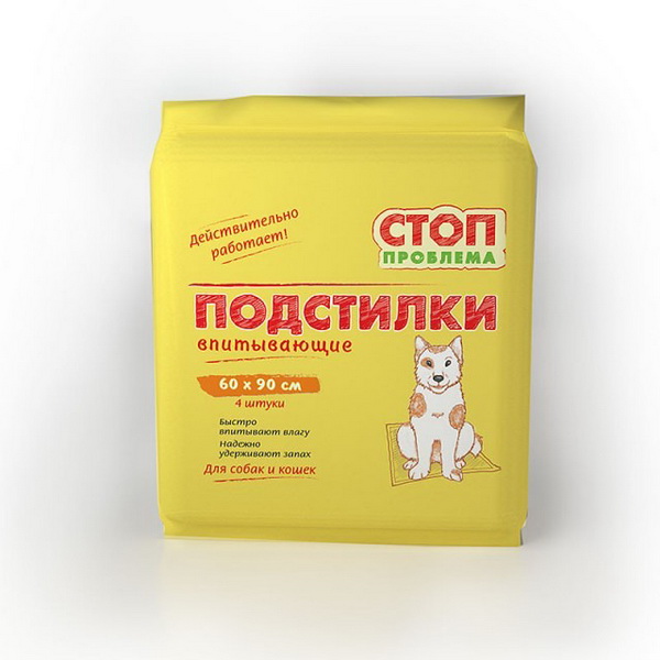 Пеленки Стоп-Проблема 60*90 см 4 шт гелевые