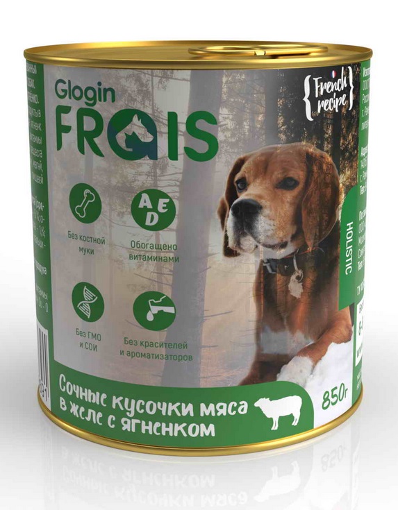 FRAIS HOLISTIC DOG Консервы для собак мясные кусочки с ягненком в желе 420гр