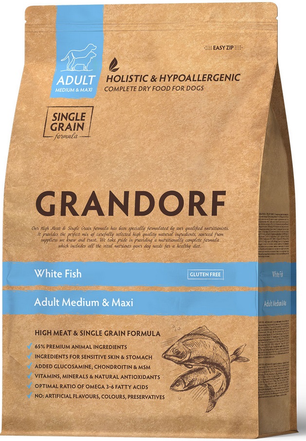 GRANDORF White Fish&Rice белая рыба с рисом для всех пород
