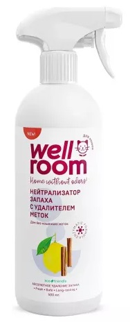 Wellroom.Нейтрализатор запаха и меток для кошек, корица/цитрус