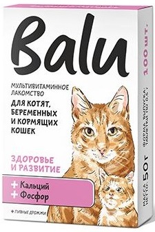 Балу.Мультивитаминное лакомство для котят,беременных и кормящих кошек с кальцием и фосфором
