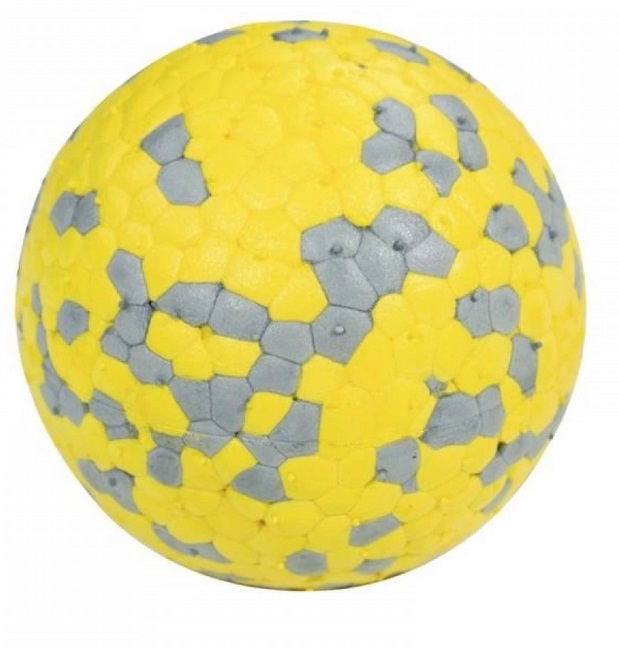 Mpets.Игрушка для собак мяч Блум желто-серый,d=7см