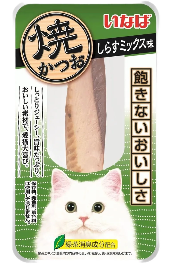 INABA. Yaki Tuna . Лакомство для кошек филе тунца со вкусом ширасу  12г