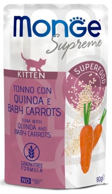 Monge Supreme kitten Влажный корм для котят из тунца с киноа и мини-морковью