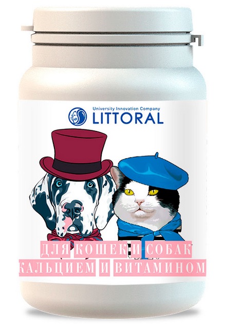 Littoral.Витаминное лакомство для кошек и собак с кальцием и витамином Д3