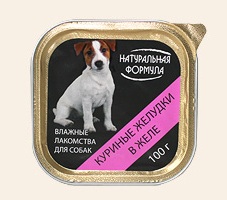 Натуральная формула для собак куриные желудки в желе