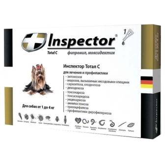 Inspector Quadro C Капли от внешних и внутренних паразитов для собак, (от 1 до 4 кг)