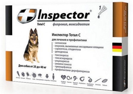 Inspector Quadro Капли от внешних и внутренних паразитов для собак, (от 25 до 40 кг)