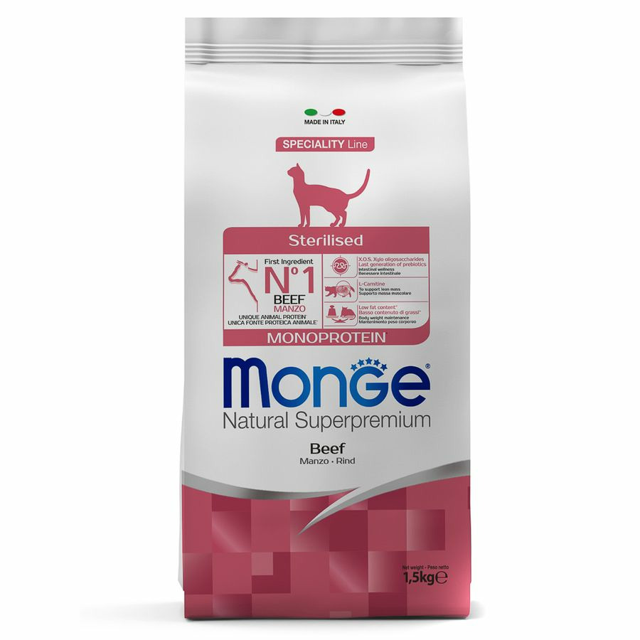 Monge Cat Monoprotein Sterilised Trout корм для стерилизованных кошек с говядиной