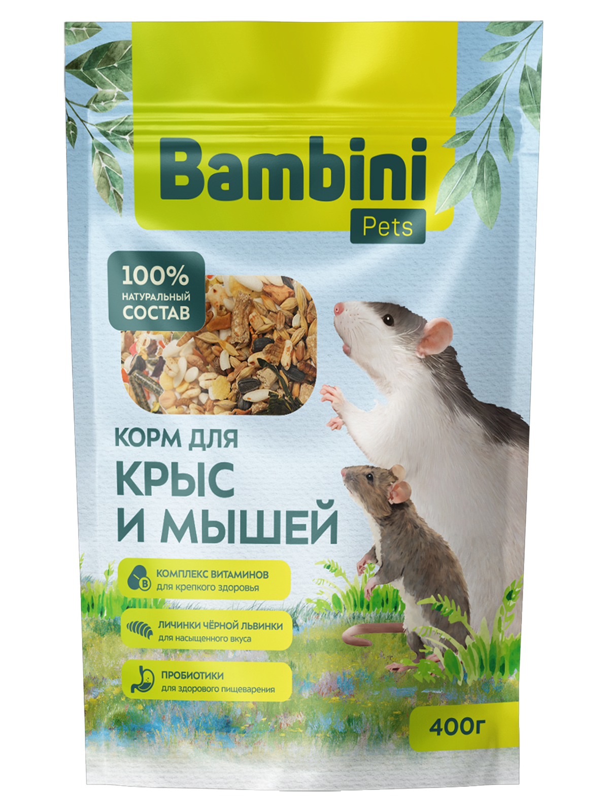 Bambini Pets. Корм для крыс и мышей, 400 г