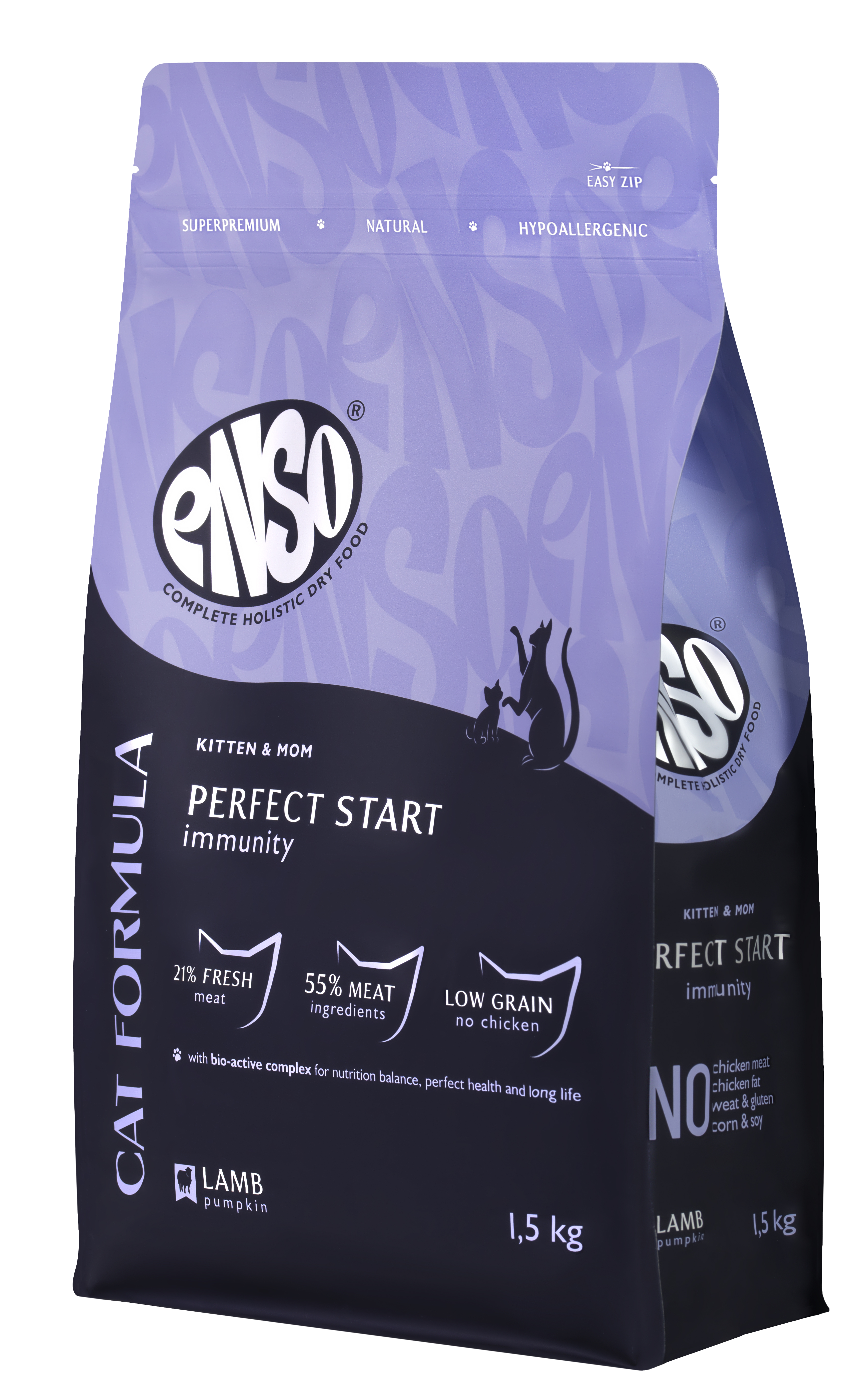 Enso Perfect Start.Сухой корм для котят,беременных и кормящих кошек Ягненок с тыквой