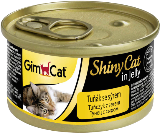 GimCat ShinyCat консервы для кошек, 70 г. Тунец с сыром