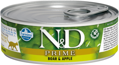 Farmina N&D PRIME, консервы для кошек, мясо кабана с яблоком, 80 г