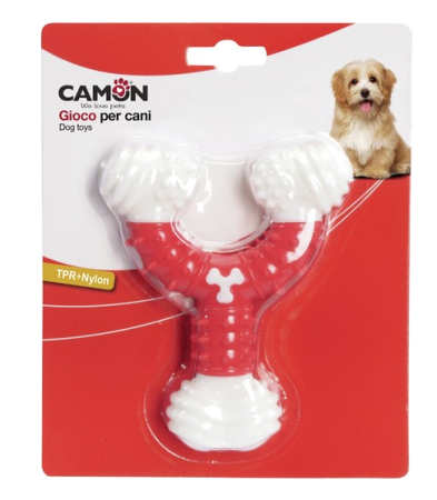 Camon. Игрушка Кость для жевания из материала TPR для собак, 12.5 см.