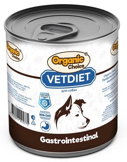 Organic Choice VET Gastrointestinal для собак профилактика болезней ЖКТ, 340гр