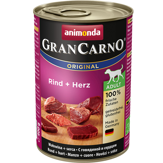 Animonda. Консервы, Gran Carno Original Adult с говядиной и сердцем для взрослых собак