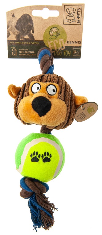 MPets. Игрушка мягкая для собак Обезьянка Деннис с канатом и мячиком, 24 см