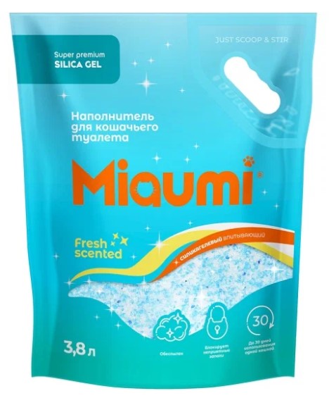 Miaumi Silika Gel Scented.Наполнитель силикагелевый с ароматом свежести