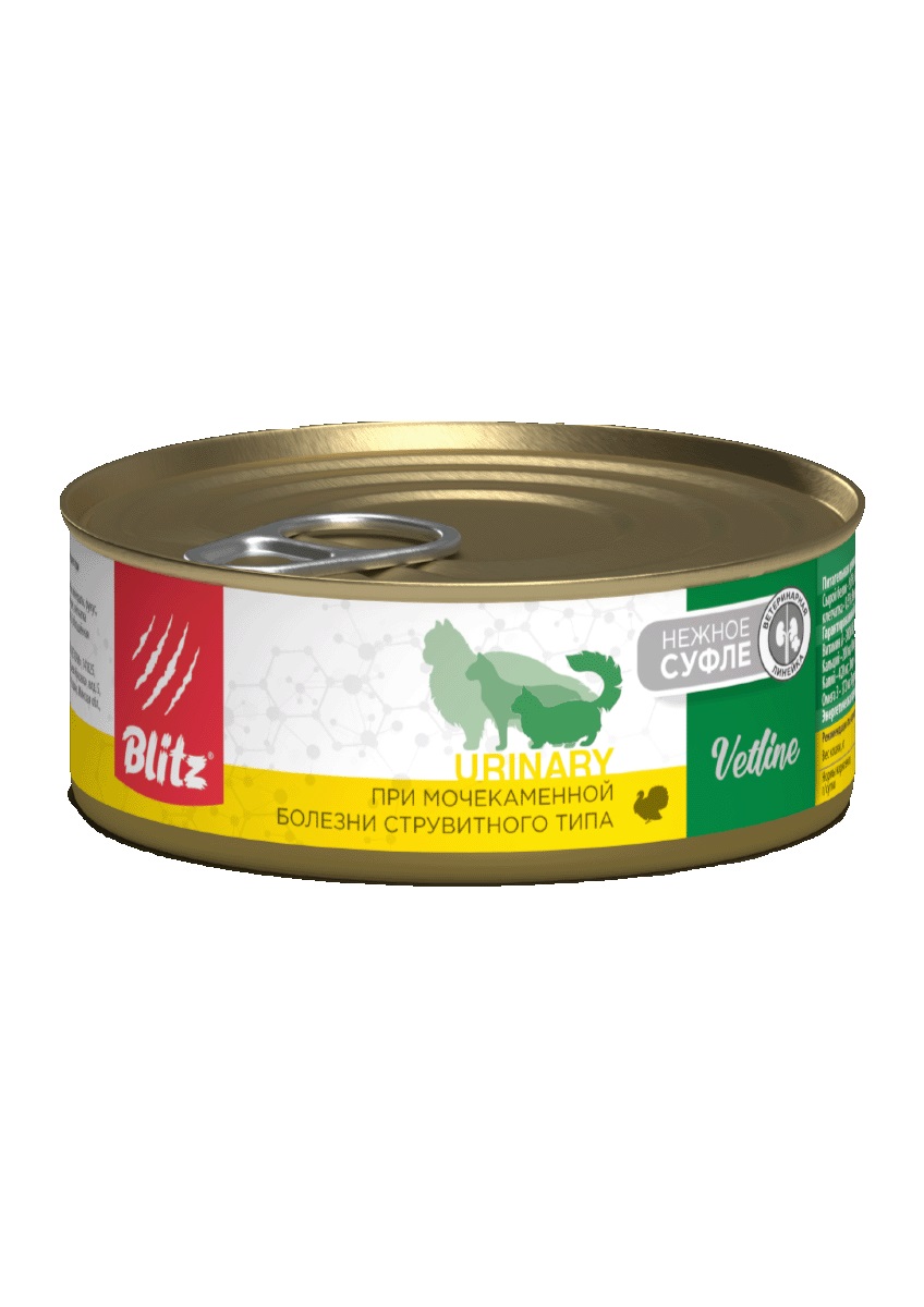 Blitz Vetline Cat Urinary, при мочекаменной болезни струвитного типа, 100 гр.