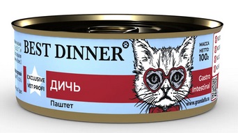 Бэст Диннер VET PROFI консервы диета для кошек Gastro Intestinal 