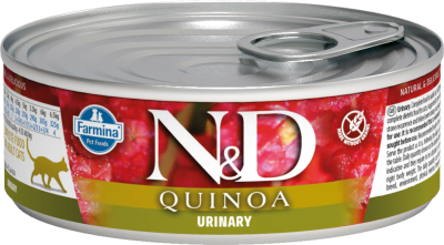 Farmina N&D GF Quinoa Urinary, консервы для кошек, профилактика МКБ, 80 г