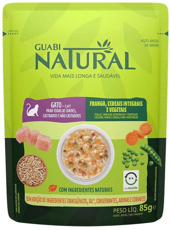 GUABI NATURAL Cat пауч для взрослых кошек курица,цельнозерновые злаки и овощи