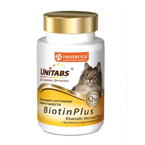 Unitabs BiotinPlus c Q для кошек