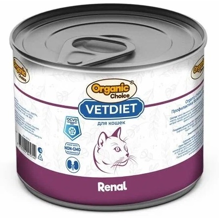 Organic Choice VET Renal для кошек профилактика болезней почек, 240гр
