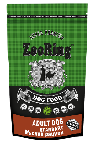 ZooRing. Adult Dog Standart. Для взрослых собак. Мясной рацион