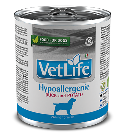 Farmina Vet Life Hypoallergenic, гипоаллергенное питание д/собак, утка с картофелем, конс. 300 г